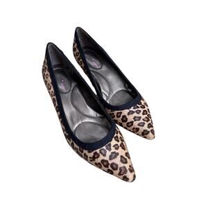 Bandolino Zandino b-flex pumps US 7.5M tan brown pony hair leather kitten heels